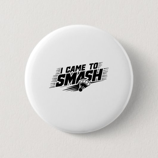Funny Badminton Player Spaß Smash Shuttle 1 Button (Vorderseite)