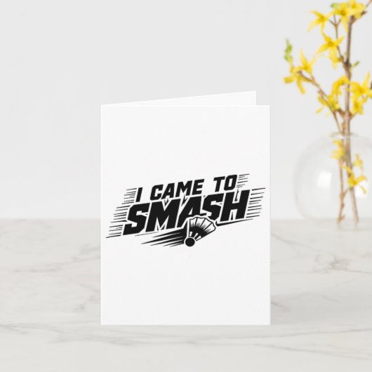 Funny Badminton Player Spaß Smash Shuttle 1 Karte (Gelbe Blume)