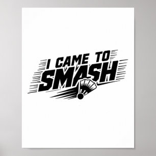 Funny Badminton Player Spaß Smash Shuttle 1 Poster