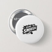 Funny Badminton Player Spaß Smash Shuttle Button (Vorne & Hinten)