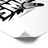Funny Badminton Player Spaß Smash Shuttle Poster (Ecke)