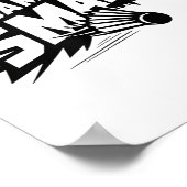 Funny Badminton Player Spaß Smash Shuttle Poster (Ecke)