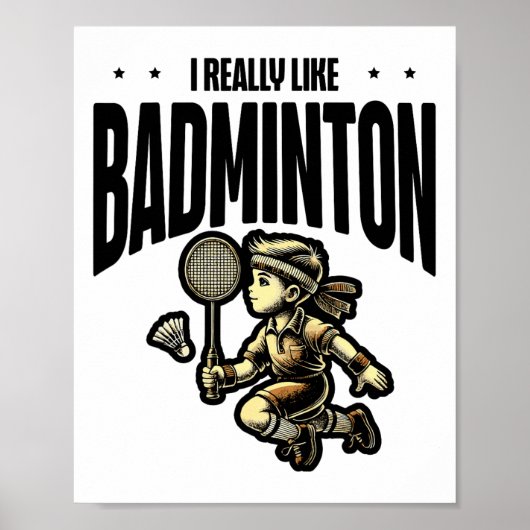 Funny Badminton Racket Lover Design Poster (Vorne)