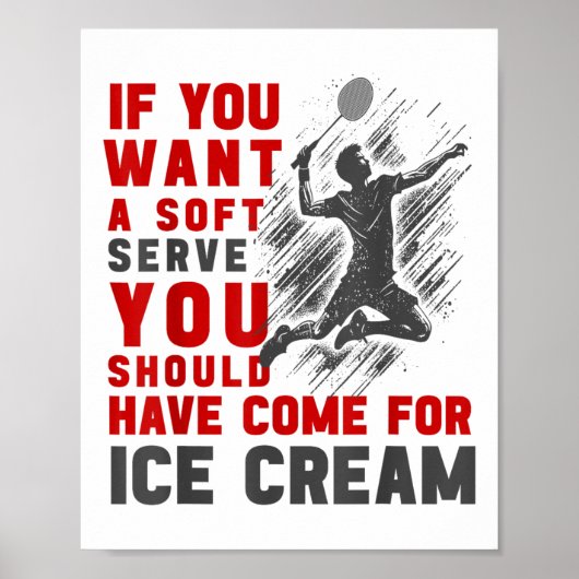 Funny Badminton Shirt Men Women Badminton Player Poster (Vorne)