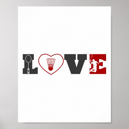 Funny Badminton Shirt Women Badminton Player 1 Poster (Vorne)