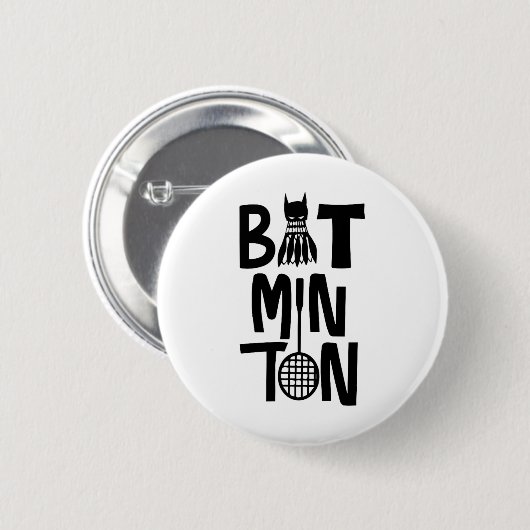 Funny Badminton Shuttle Button (Vorne & Hinten)