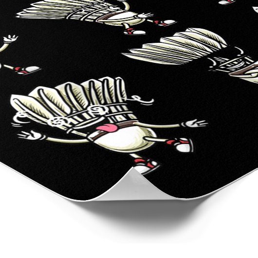 Funny Badminton Shuttle Player Design Männer Fraue Poster (Ecke)