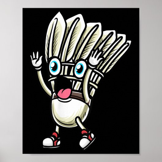 Funny Badminton Shuttle Player Design Men Women _8 Poster (Vorne)