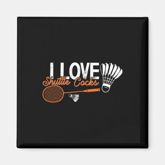 Funny Badminton Spaß Smash Shuttle Birdie Sport 2 Magnet (Vorne)