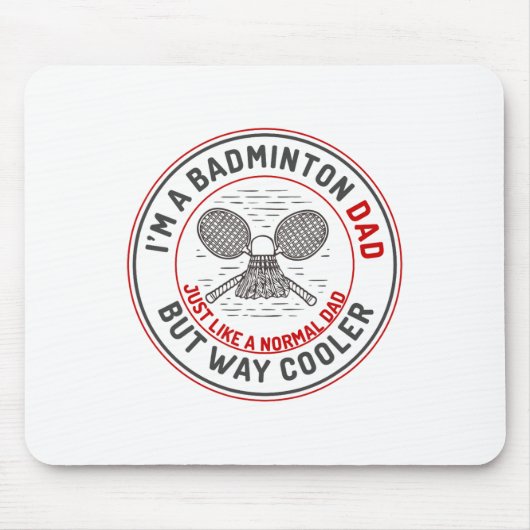 Funny Badminton Vater Shirt Men Badminton Player 2 Mousepad (Vorne)