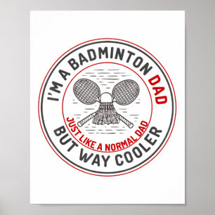 Funny Badminton Vater Shirt Men Badminton Player Poster