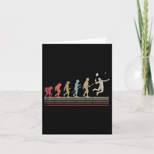 Funny Badminton Vintage Retro-Evolution Karte (Vorderseite)