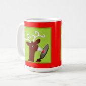 Funny Badminton Weihnachtskaffee Tasse (Vorderseite Links)