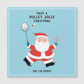 Funny Badminton Weihnachtskarten Magnetkarte (Vorderseite)