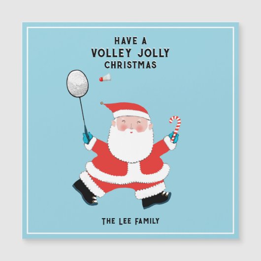 Funny Badminton Weihnachtskarten Magnetkarte (Vorderseite)