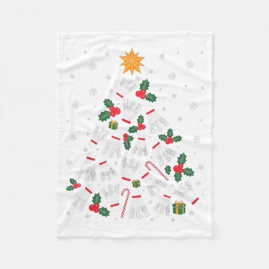 Funny Badminton Xmas Tree Lights Santa Men Women C Fleecedecke (Vorderseite)