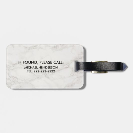 Funny Bag Achtung Maskuline Marmor Gepäckanhänger (Rückseite horizontal)