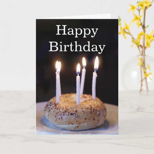 Funny Bagel Birthday Karte (Gelbe Blume)