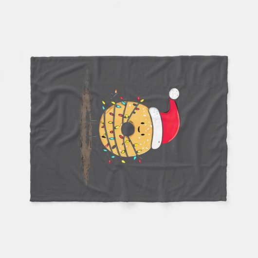Funny Bagel Christmas Graphics Lights Lover Fleecedecke (Vorderseite (Horizontal))