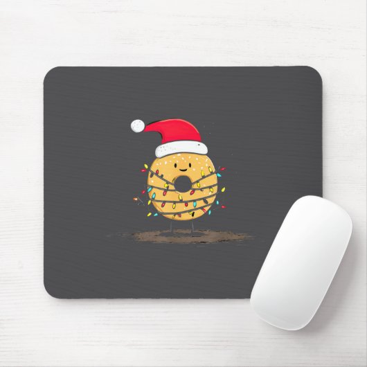 Funny Bagel Christmas Graphics Lights Lover Mousepad (Mit Mouse)