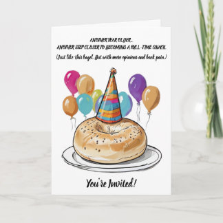 Funny Bagel Geburtstag mit Party Vibes Einladung