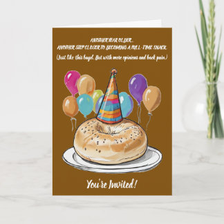 Funny Bagel Geburtstag mit Party Vibes Einladung