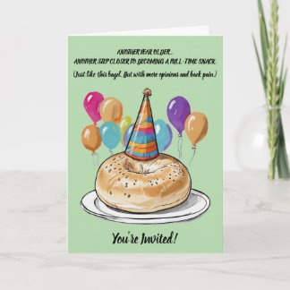 Funny Bagel Geburtstag mit Party Vibes Einladung