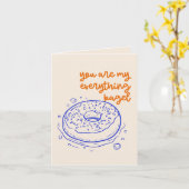 Funny Bagel liebt Valentine Liebe Leere Innen Karte (Gelbe Blume)