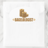 Funny Bagels Ovaler Aufkleber (Tasche)