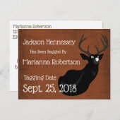 Funny Bagged Buck Save the Date Ankündigungspostkarte (Vorne/Hinten)