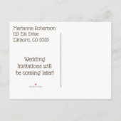 Funny Bagged Buck Save the Date Ankündigungspostkarte (Rückseite)