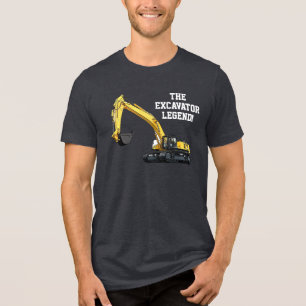 Funny Bagger Legend Heavy Equipment Operator Tri-Blend Shirt
