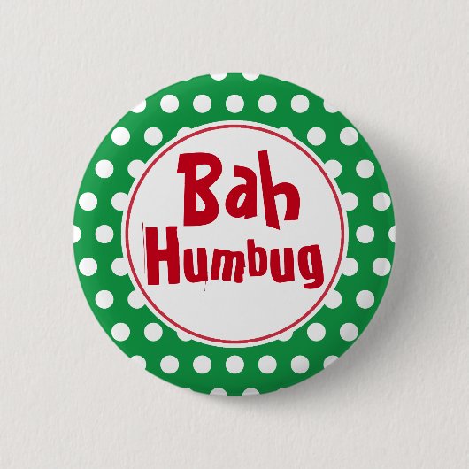 Funny Bah Humbug Christmas Button Button (Vorderseite)