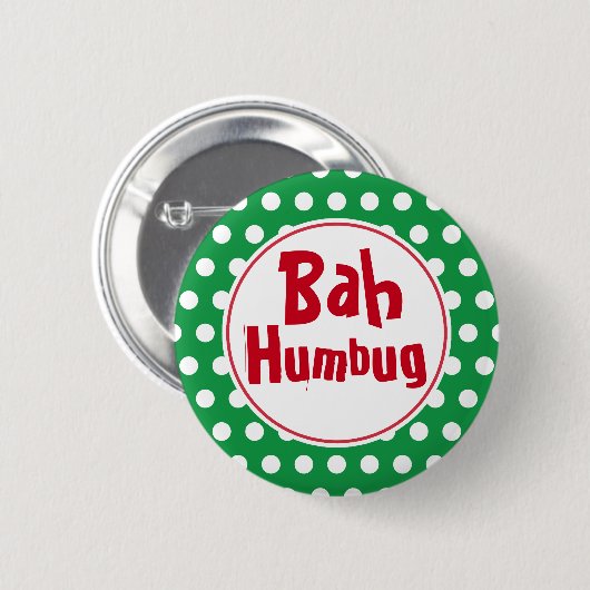 Funny Bah Humbug Christmas Button Button (Vorne & Hinten)