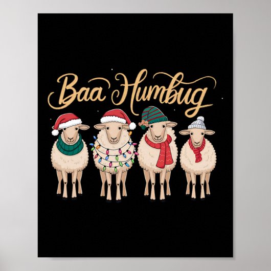 Funny Bah Humbug Christmas Funny Sheep Christmas B Poster (Vorne)