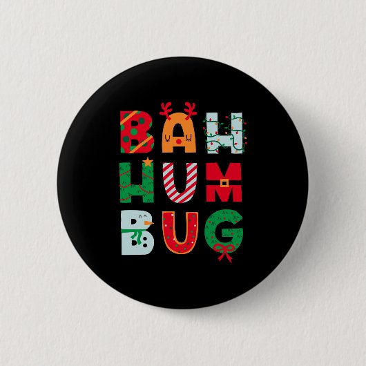 Funny Bah Humbug Holiday Button (Vorderseite)