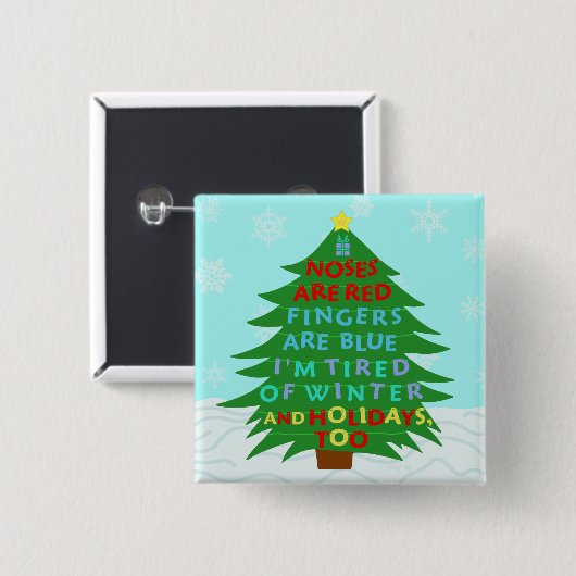 Funny Bah Humbug Weihnachtsgedicht Button (Vorne & Hinten)