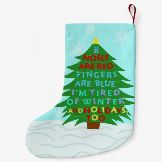 Funny Bah Humbug Weihnachtsgedicht Kleiner Weihnachtsstrumpf (Rückseite)