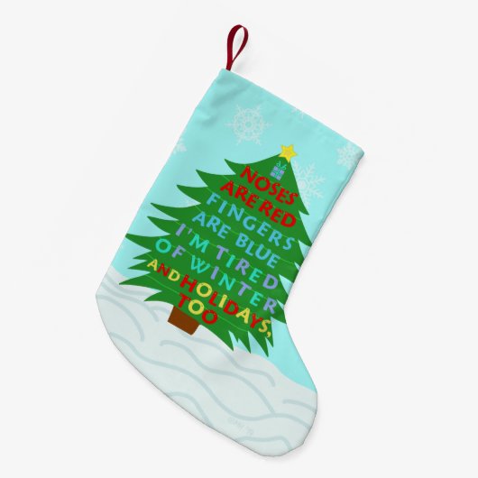 Funny Bah Humbug Weihnachtsgedicht Kleiner Weihnachtsstrumpf (Vorderansicht (hängend))