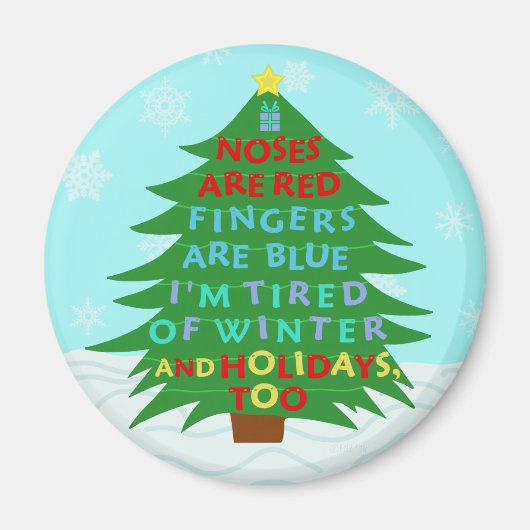 Funny Bah Humbug Weihnachtsgedicht Magnet (Vorne)