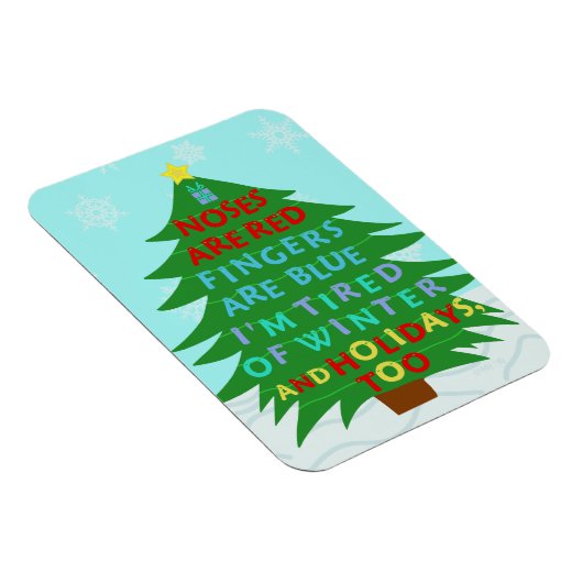 Funny Bah Humbug Weihnachtsgedicht Magnet (Rechte Seite)