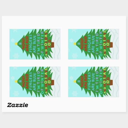 Funny Bah Humbug Weihnachtsgedicht Rechteckiger Aufkleber (Blatt)