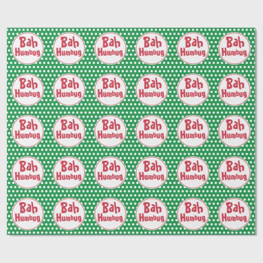 Funny Bah Humbug Weihnachtswrapping Paper Geschenkpapier (Flach)