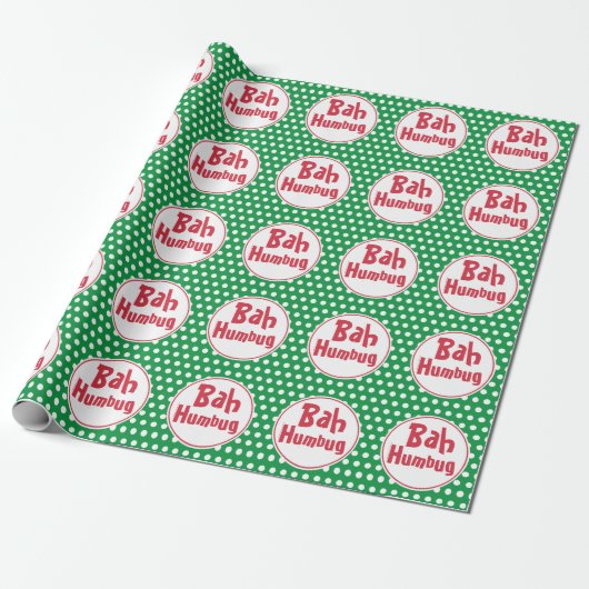 Funny Bah Humbug Weihnachtswrapping Paper Geschenkpapier (Ungerollt)