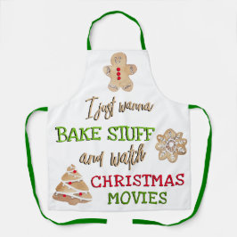 Funny Bake and Watch Christmas Movies Schürze