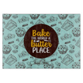 Funny Bake Butter Puck Muffin Bäckerei Muster Schneidebrett (Vorderseite)