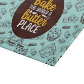 Funny Bake Butter Puck Muffin Bäckerei Muster Schneidebrett (Ecke)