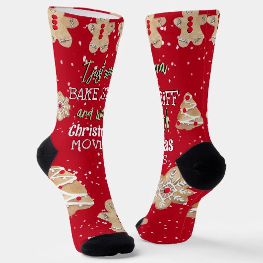 Funny Bake & Watch Weihnachtsfilme Red Green Socken (Gewinkelt)