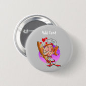 Funny Baker Cartoon Bromacher personalisiert Button (Vorne & Hinten)