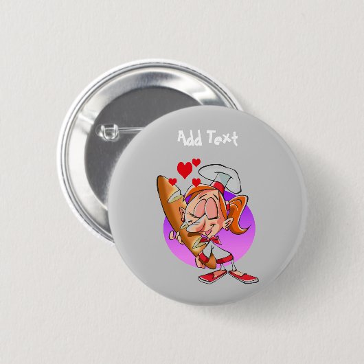 Funny Baker Cartoon Bromacher personalisiert Button (Vorne & Hinten)